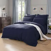 Super Soft Tailored Super King Size Quilt/Doona/Duvet Cover Set - Midnight Blue