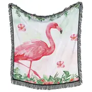 Tropical Leaves Hibiscus and Flamingo Throws