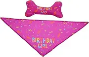 Hohopeti 2pcs Pet Dog Birthday Bandana Set Pet Saliva Towel with Design Cute Birthday Costume for Dogs and Cats Pet Holiday Accessory