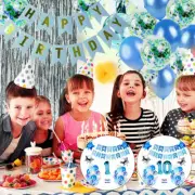 Happy Birthday Balloons Banner Balloon Bunting Party Decoration Inflating-.-