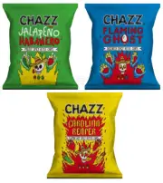 CHAZZ JALAPENO HABANERO CAROLINA REAPER FLAMING GHOST Spicy Kettle Chips Bundle
