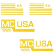 Mastercraft Boat Raised Decals 7506124K | 8 Inch Yellow MC USA (Set of 4)