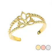Lotus Flower Rope Toe Ring in Gold (Yellow/ Rose/ White)