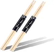 5A Drum Sticks 2 Pairs Classic Maple Wood Drumsticks for Beginners Kids Adults Non-slip Drumsticks for Acoustic Drums or Electronic Drums