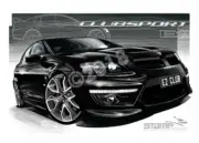 HSV Clubsport E2 VE2 CLUBSPORT PHANTOM BLACK PENTAGONS A2 FRAMED PRINT (V209)