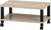 Fuji Boeki 52265 Multi-Table with Casters, Easy to Assemble Without Tools, Width 23.4 x Depth 15.4 x Height 11.2 inches (59.5 x 39 x 28.5 cm), Oak