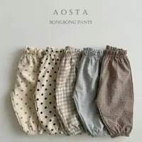 在飛比找momo購物網優惠-【aosta】男女都可穿的長褲 韓國童裝(正韓☆☆代購 花苞