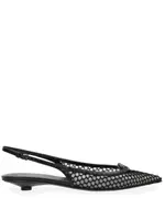[Valentino Garavani] Valentino Garavani-Pointed Slingback Ballet Flats 20 Mm Heeled Shoes Nero-Donna 36
