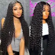 Deep Wave Frontal Wig 13x6 13x4 HD Transparen 30 32 Inch Lace Front Wig Closure