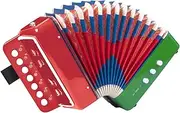 Button Accordion, Horse 10 Keys Control Kids Accordion Musical Instruments for Kids Children Beginners Lightweight and Environmentally-friendly (Mixer Color)