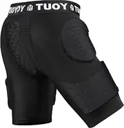 EVA Padded Shorts High Impact Protective Shorts with Hip & Thigh Guards, Breathable Comfort for Skateboarding, Cycling, Snowboarding, Anti-Collision Gear for Sports Enthusiasts, Black, S