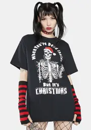 [Too Fast] Dead Inside Christmas Graphic Tee
