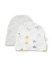 [Marquise] Beanie Hat 2 Pack in White/Grey
