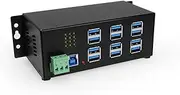 Coolgear Industrial 12-Port USB 3.0 Powered Hub for PC-MAC DIN-Rail Mount