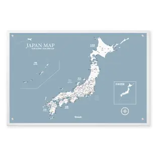 【Umade】日本景點地圖磁吸系列海報-IKEA留言板款 月白灰色 附磁鐵地標扣 牆壁裝飾 房間佈置 客廳擺飾 居家佈置