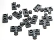 Lego - Lot of 12 - Dark Grey Gray, Plate Special 1 x 2 with 5.9mm Centre Towball