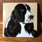 Springer Spaniel, Liver - Hand Painted Tile by Pumpkin Tile - 6 x 6" - D131LW