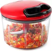 Food Chopper, Pull Onion Chopper Dicer, Hand Powered Food Chopper, Fast Cutting