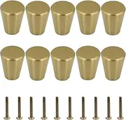 AcbbMNS 5pcs Solid Brass Kitchen Cabinet Handles Gold Cone Knobs Cupboard Knobs Dresser Drawer Pulls with Screws