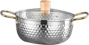 SECFOU Stainless Steel Soup Pot Instant Noodles Pot Ramen Cooking Double Handle Easy to Use