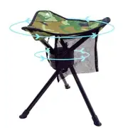 FOLDING STOOL Seat Camping Swivel Tripod Chair Hiking Fishing Hunting GEERTOP