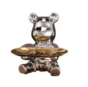 Sculpted Elegance: Silver-B Ceramic Electroplated Bear Doll Ornament