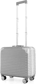 [Costway] 16” Under-seat Carry On Luggage, PC Hard Shell Suitcase with Spinner Wheels, Laptop Compartment, Lightweight Mini Small Travel Case with Customs Lock for Business, Airline Approved, Sliver