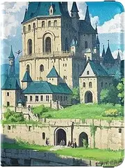 [Amooorous] Anime Sky City Leather decorative Passport Holder Covers Case Travel Documents Organizer Protector Passport Case Travel Documents Wallet Ultra Slim, Anime Sky City, 1 size