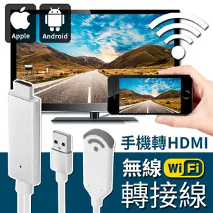 手機轉HDMI無線視訊轉接線 手機接電視 WIFI連接 安卓蘋果手機轉電視 現貨 蝦皮直送