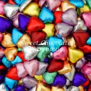 Milk Chocolate Hearts - Assorted Colours 5kg 575 pieces Made in Australia