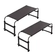 SOGA 120x45cm Black Cross Bed Movable Desk Table w/ Adjustable Length & Height