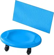 Abdominal Wheel Board with Knee Pads Ab Workout Equipment Multifunctional Fitness Roller Plate Core Muscle Training for Men Women, 4 Castor(Blue,1pcs)