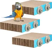 Skyygemm 3 Pcs Bird Chew Toys Parrot Perch Cardboard Platform for Cage Bird Paw Grinding Stand Parrot Cage Playground Exercise Toys for Macaws Small Parakeets Budgies Conure Cockatiel(Medium)
