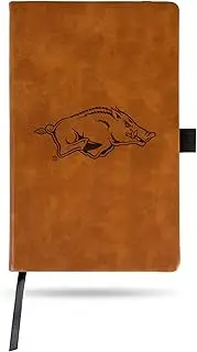 Rico Industries NCAA Arkansas Razorbacks Brown Laser Engraved Small Notepad Jounral/Notepad 8.25" x 5.25"- Office Accessory