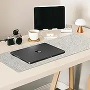 Felt Desk Mat in Light Grey | 70x30cm | Non-Slip, Water Resistant Table Protector (Light Grey, 70x30cm)