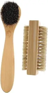PEPLAYTAL 2pcs Wooden Cleaning Brush Nail Brush Hand Exfoliating Scrub Bristle Lint Removal Tool