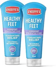 O’Keeffe’s Healthy Feet Overnight, 2 x 80ml Tubes – Intensive Foot Cream for Extremely Dry, Cracked Feet | Visible Results in 1 Night