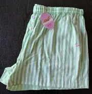 BRAND NEW WOMENS PETER ALEXANDER GREEN STRIPE PYJAMA SHORTS SIZE 2+ (20-22)