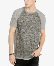 Buffalo David Bitton Men’s Heathered Raglan T-Shirt ( Medium Gray, XL S/S)