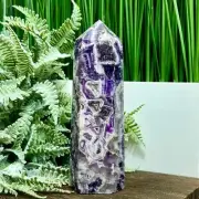 Chevron Dream Amethyst Tower Healing Crystal Generator 532g 153mm