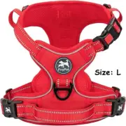 Dog Harness PoyPet No Pull No Choke Reflective Dog Vest Adjust Pet Harness Red L