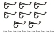 Midwest Craft House 8 Rustic Cast Iron Coat Hat Wall Hooks Restore School Far...