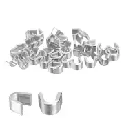 100Pcs #8 U Shape Top Stoppers for Zippers Replacing, Silver Tone