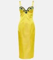 [Miss Sohee] Miss Sohee Iris embellished velvet midi dress AU 6 yellow