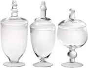 Glassware Clear Glass Apothecary Jars - Set of 3 Wedding Candy Buffet Container