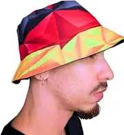 3D Australian Aboriginal Flag Bucket hat by Tribe Afrique red and Black