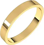 [JewelryWeb] 10k Yellow Gold 3mm Flat Band Ring Size 10-Band Style-Ring for Women and Men