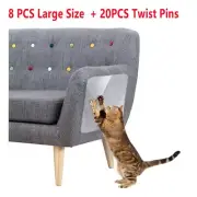 6 Cat Sofa/Chair Scratch Guard Kitten Furniture Plastic StickOn Protector Sheets