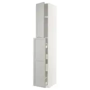 METOD / MAXIMERA hc w p-o func 1dr/4drw, white/Lerhyttan light grey, 40x60x240 cm