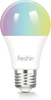 Smart Light Bulbs FRESHIN E27 A60 9W RGBCW WiFi Light Bulb, Dimmable Led Light, 2.4GHz Only, Compatible with Alexa ,Google Home No Hub Required (1 Pack)